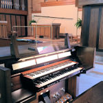 Music lamp on Berghaus organ console